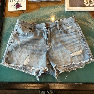 Aerie Daydream Denim Elastic Waistband Short shorts